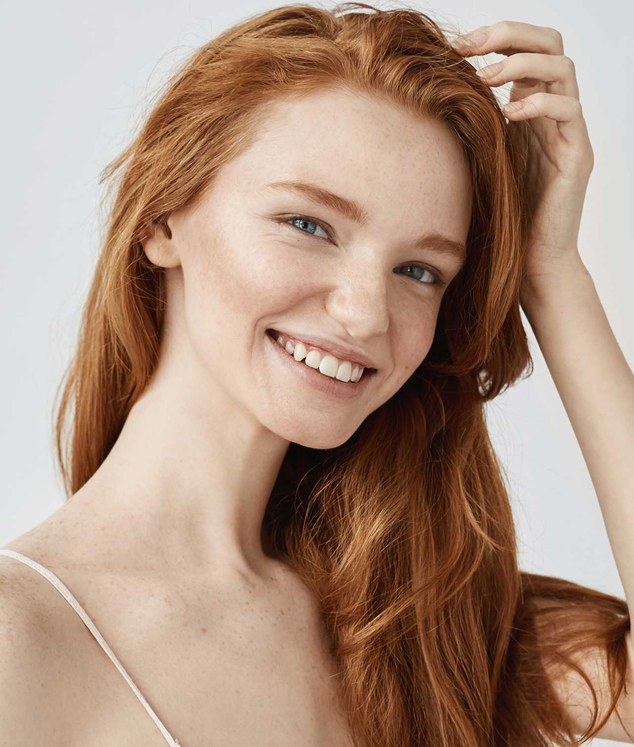 Redhead Woman with natural and healthy skin